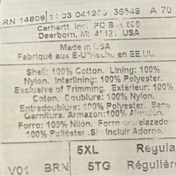 Carhartt Brown Duck Canvas Quilted Vest VO1-BRN Arctic Lined Workwear Size 5XL - Picture 13 of 15